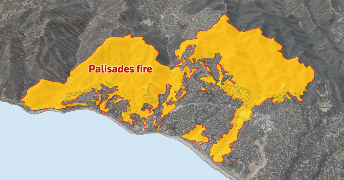 Maps and images reveal scale of LA wildfire devastation